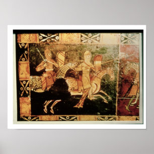 Detail von einem Hochzeitskasten, der Soldaten goi Poster