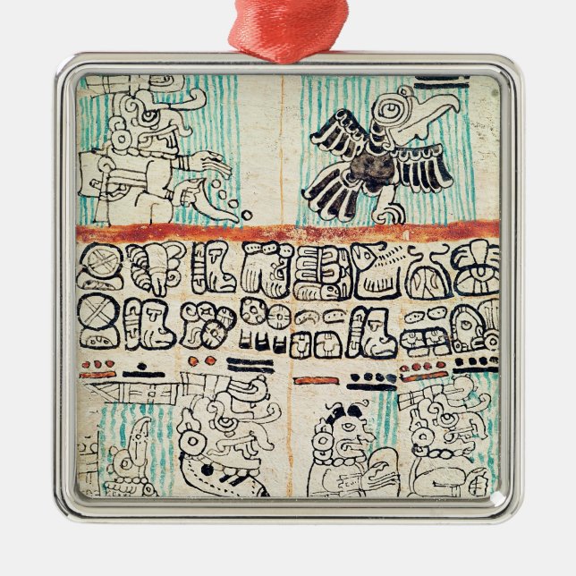 Detail von einem Mayakodex Silbernes Ornament (Vorne)