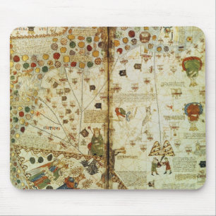 Detail von einer katalanischen Weltkarte Mousepad