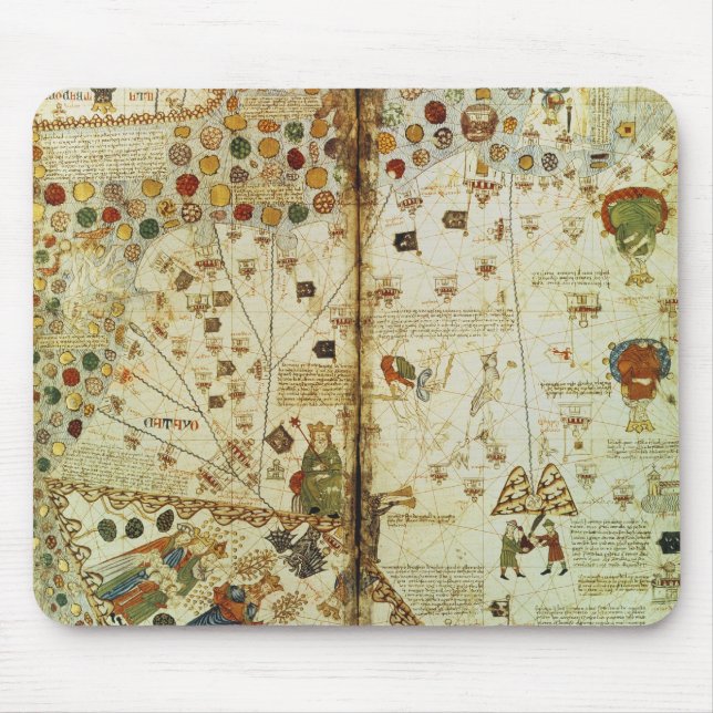 Detail von einer katalanischen Weltkarte Mousepad (Vorne)