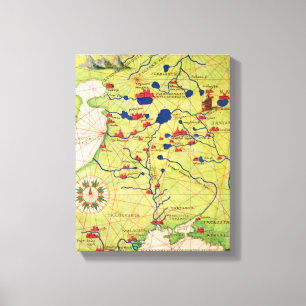 Detail von Europa und von Zentralasien Leinwanddruck