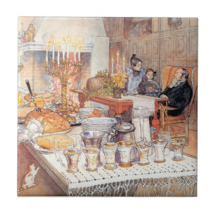 Detail von Heiligabend - Carl Larsson 1906 Fliese