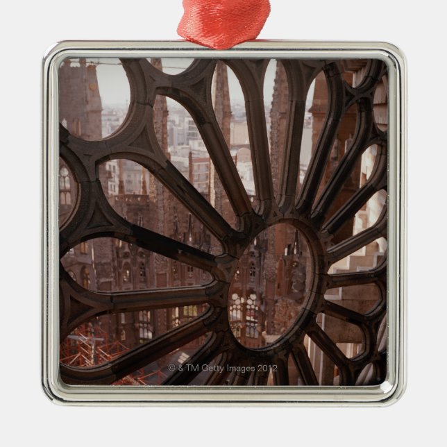 Detail von La Sagrada Familia, Barcelona, Spanien Silbernes Ornament (Vorne)