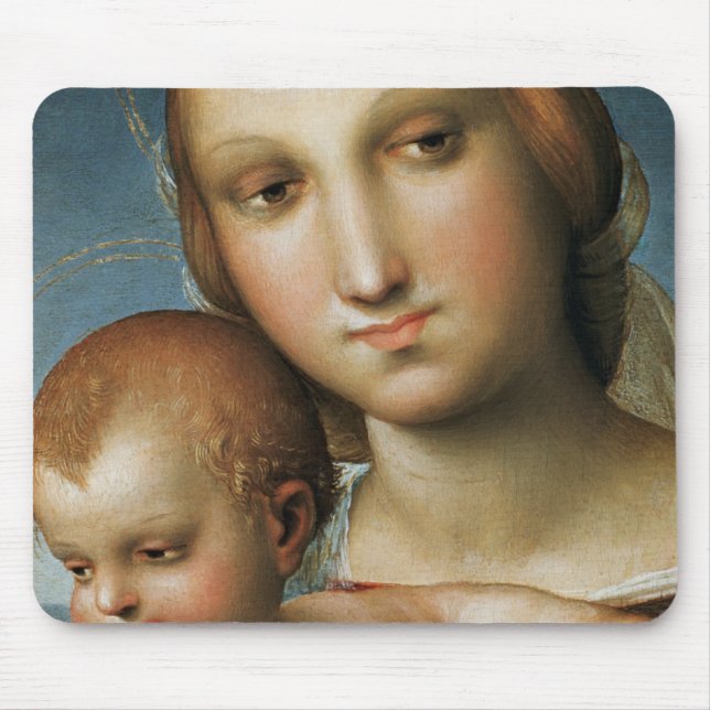 Detail von <Virgin and Child> Zugeschrieben Rapha Mousepad (Vorne)