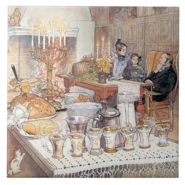 Detail Weihnachtsabend (Traditionelle schwedische  Fliese (Vorderseite)