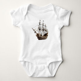 Detailed 3D Rendering of a Pirate Ship Baby Strampler