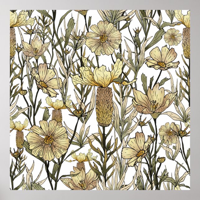Detailed Floral Pattern Poster (Vorne)