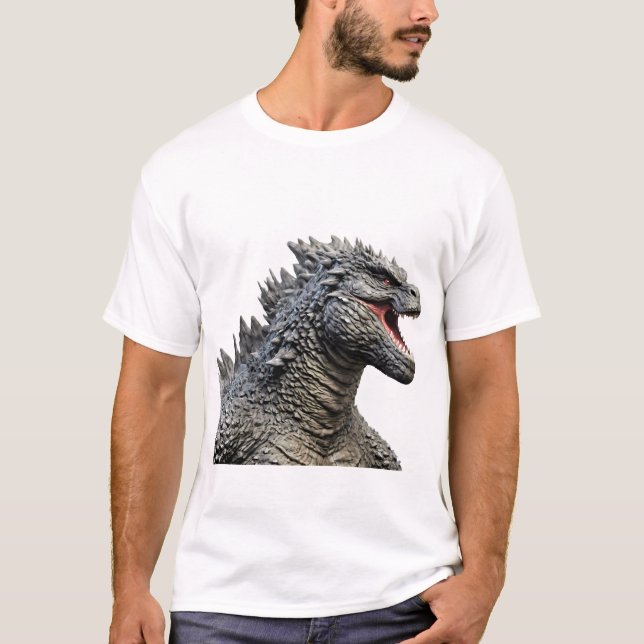 Detailed Head of Roaring Godzilla Monster T-Shirt (Vorderseite)