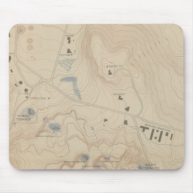 Detailkarte der Mammoth Hot Springs Mousepad (Vorne)