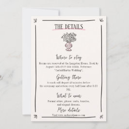 Detailkarte für die Augenbrauen mit rosa Hand Save The Date