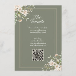 Detailkarte für die grüne Hochzeit - Eleganter QR- Begleitkarte