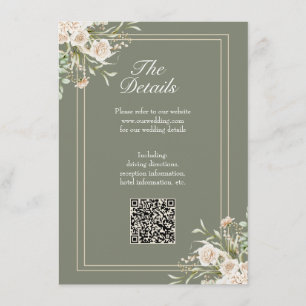 Detailkarte für die grüne Hochzeit - Eleganter QR- Begleitkarte