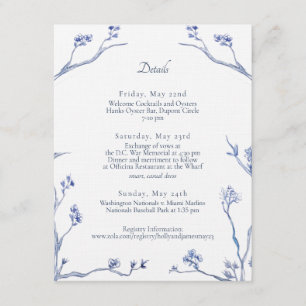 Detailkarte für die Hochzeit von Holly und James i Einladung
