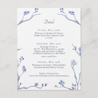 Detailkarte für die Hochzeit von Holly und James i Einladung