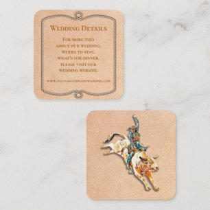 Detailkarte für die Hochzeitsfeiern der Longhorn W Mitteilungskarte