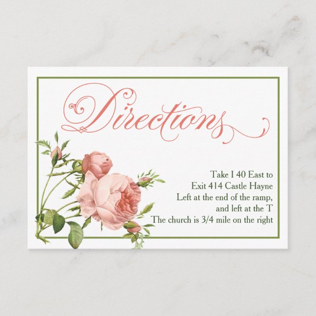 Detailkarte für die Kopfbedeckungen der Rose Begleitkarte (Vorderseite)