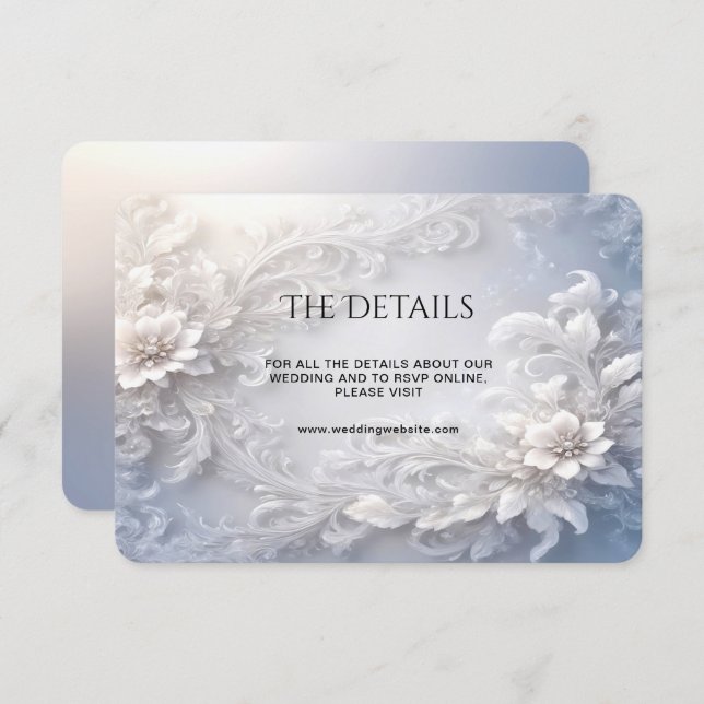 Detailkarte für die Weißblume mit den Blühtet Begleitkarte (Vorne/Hinten)