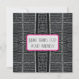 Detailkarte für Schwarz, Weiß und Heiß-Rosa Feiertagskarte