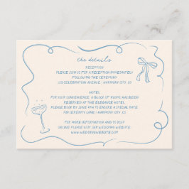 Detailkarte für Vintage handgezeichnete Hochzeitsa Begleitkarte