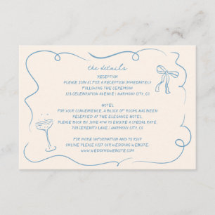 Detailkarte für Vintage handgezeichnete Hochzeitsa Begleitkarte