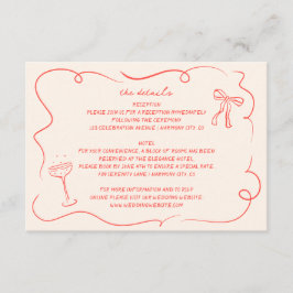 Detailkarte für Vintage handgezeichnete Hochzeitsa Begleitkarte