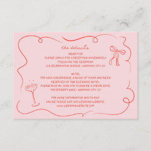 Detailkarte für Vintage handgezeichnete Hochzeitsa Begleitkarte