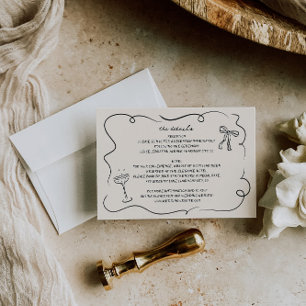 Detailkarte für Vintage handgezeichnete Hochzeitsa Begleitkarte