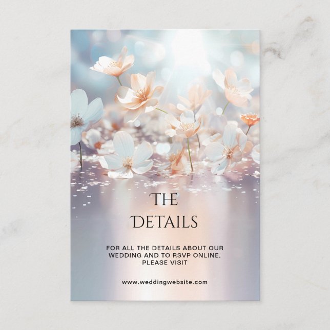 Detailkarte mit weißer Pfirsichblume Begleitkarte (Vorderseite)