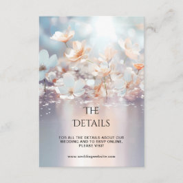 Detailkarte mit weißer Pfirsichblume Begleitkarte