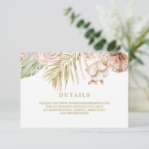 Detailkarte von Boho Tropical Driven Floral und Pa RSVP Karte