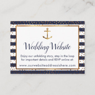 Detailkarten für Gold Anchor Confetti Navy Stripes Begleitkarte