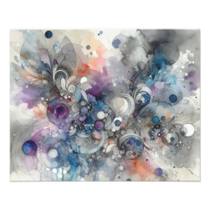 Detaillierte abstrakte Aquarellmalerei Fotodruck