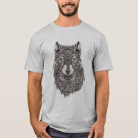 Detaillierte Abstrakte Wolf Head Illustration