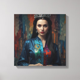 Detaillierte Abstraktionsölskizze einer Frau Leinwanddruck