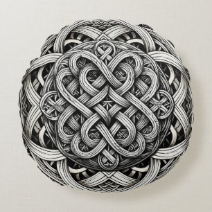 Detaillierte Angaben Knoten Schwarz-Weißer keltisc Rundes Kissen