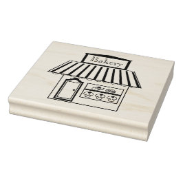 Detaillierte Bäckerei Gebäude Kunst Briefmarke Gummistempel