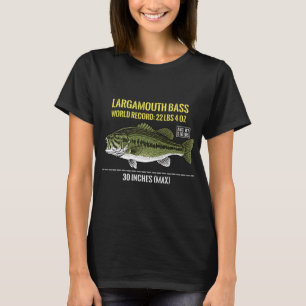 Detaillierte Bass-Illustration mit Weltrekordgewic T-Shirt