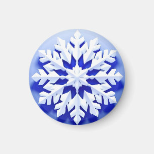 Detaillierte blaue Schneeflocke Magnet