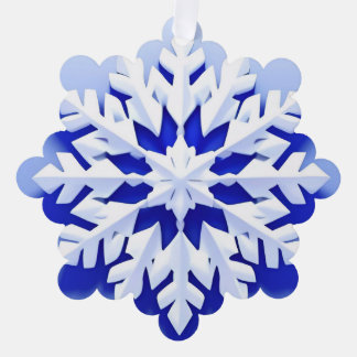 Detaillierte blaue Schneeflocke Ornament Karte