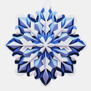 Detaillierte blaue Schneeflocke Ornament Karte