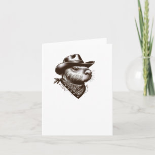 Detaillierte Denim Capybara Intensiv-Look Aufklebe Karte