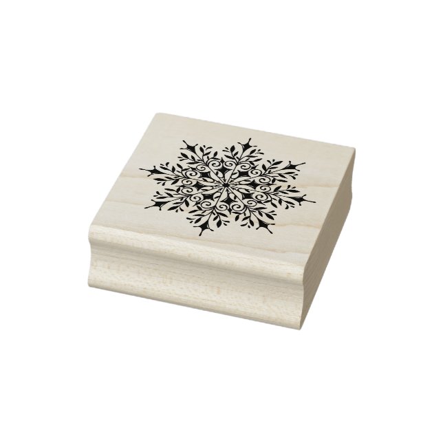 Detaillierte Elegant Snowflake Holzkunst Briefmark Gummistempel (Stempel)