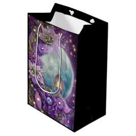 Detaillierte Fantasy Lila Moon Blume Mittlere Geschenktüte