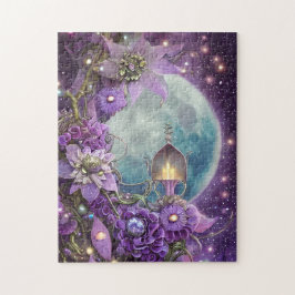 Detaillierte Fantasy Lila Moon Blume Puzzle