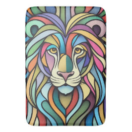 Detaillierte farbige Löwenspitze Badematte