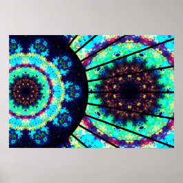 Detaillierte Fluoreszenz Cell Mandala Poster