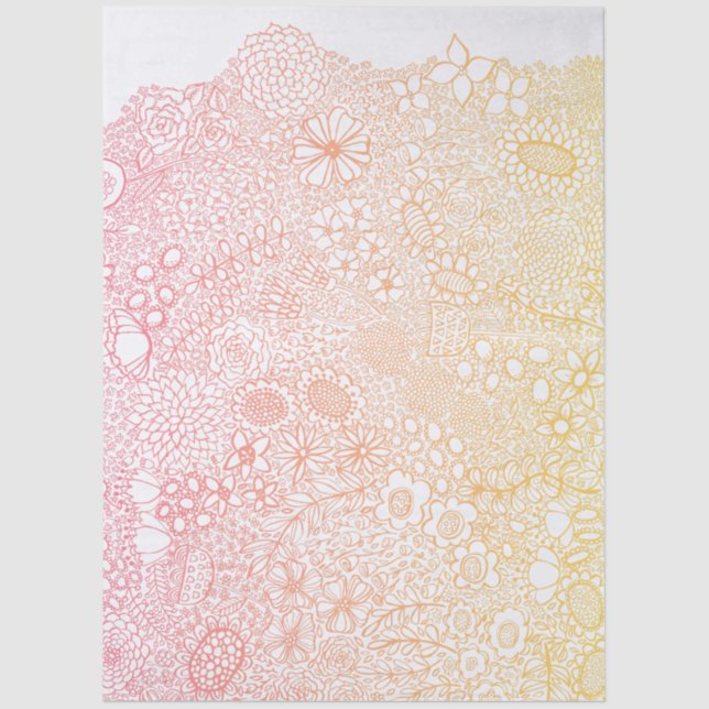 Detaillierte Gartenszene Künstler Birthday Coral P Seidenpapier (Vorderseite)