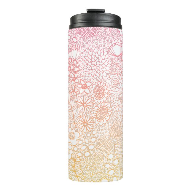 Detaillierte Gartenszene Künstler Birthday Coral P Thermosbecher (Vorderseite)