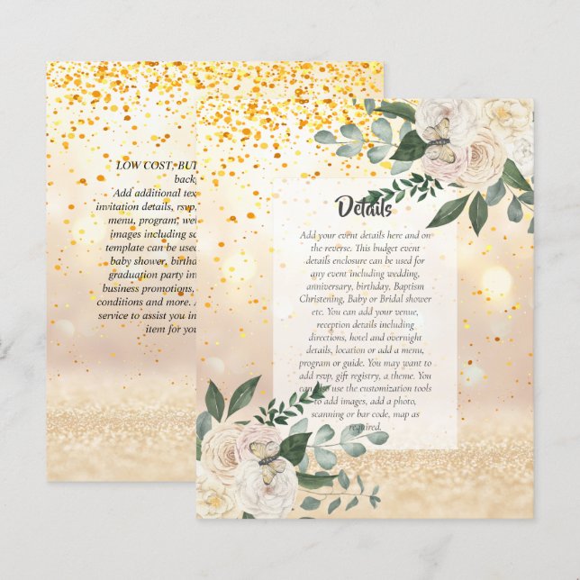 DETAILLIERTE HAUSHALTSVERANSTALTUNGEN - Weiße Rose (Vorne/Hinten)