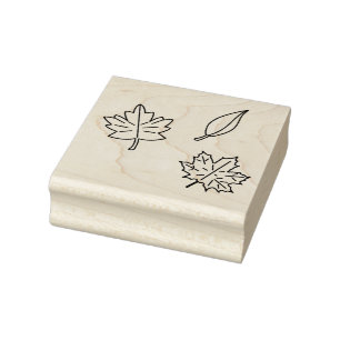 Detaillierte Herbstlaube Art Briefmarke Gummistempel